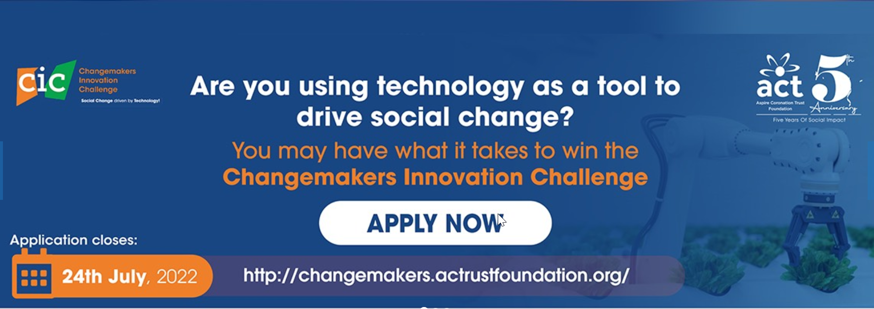 ACT Foundation Changemakers Innovation Challenge 2022