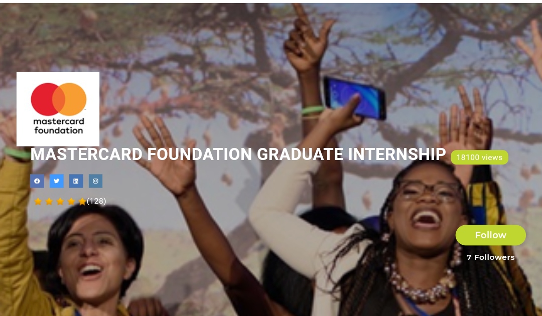Mastercard Foundation Graduate Internship Program 2022